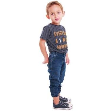 Imagem de Calça Quase Anjo Infantil Bebê Jeans Jogger Masculina-Masculino