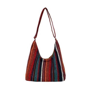 Imagem de MakeMeChic Bolsa de ombro hippie feminina Hobo Sling Bags com alça ajustável, Multicor, One Size