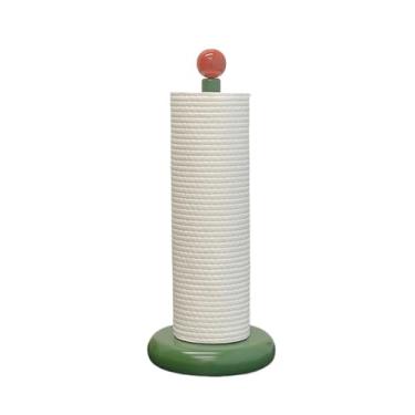 Imagem de Suporte de rolo de papel de cozinha esférico criativo suporte de toalha de papel vertical de cozinha, suporte de armazenamento de filme aderente de papel de rolo não perfurado, rack de pano doméstico