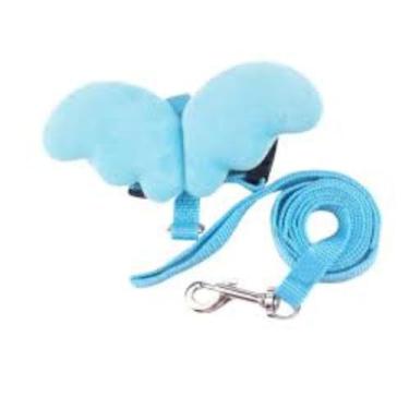 Imagem de Coleira Peitoral Anjinho de gato Pet Colorido com Guia Anjo (AZUL)