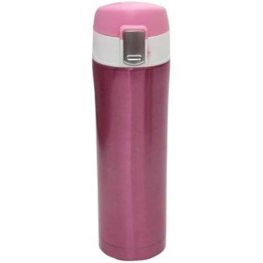 Imagem de Garrafa Termica Aço Inox 500ml Quente Frio Vacuo Agua Cafe Rosa