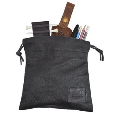 Imagem de Hide & Drink, Golf Valuables Field Pouch Handmade from Waxed Canvas (Charcoal Black)