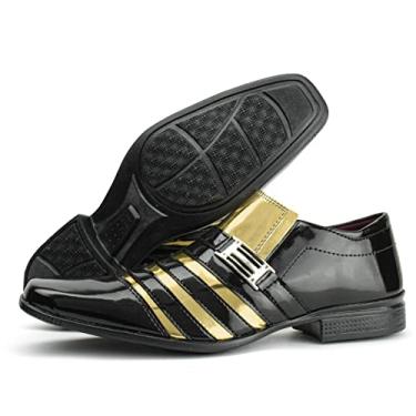 Imagem de SAPATO SOCIAL MASCULINO GRJ SHOES PRETO COM DOURADO (39, PRETO/DOURADO)