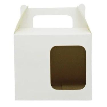 Imagem de 10 Unid. Caixinha Branca para Caneca 325ml - Com Janela e Alça ou Fech