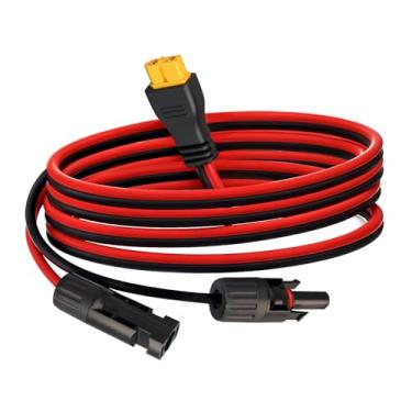 Imagem de TMH Cabo de extensão de carga solar para XT60 10AWG - 3 m, conector solar para cabo adaptador XT60, isolamento de PVC para painel solar, estação de energia portátil, gerador solar (pacote com 1)