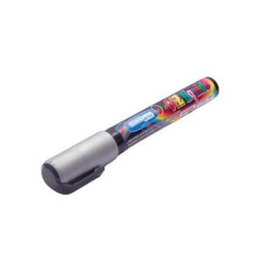 Imagem de Giz Líquido Prata Ponta Reversível 5mm Com 8g - Cortiarte