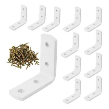 Imagem de Kit 50 Peças Cantoneira L Reforço Moveis 30x30 Parafusos 200 - STORE S