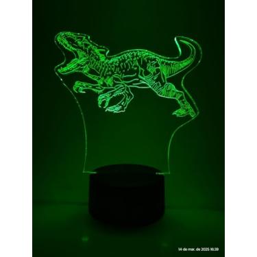Imagem de Luminária LED Dinossauro Indominus Rex, 16 Cores RGB, Controle Remoto