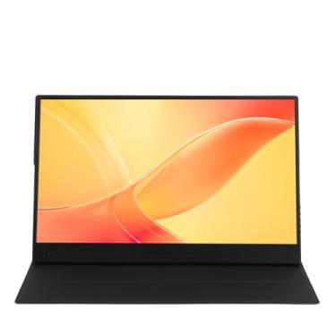Imagem de Monitor Portátil, 14 Polegadas 1080p Duplo USB C Alta Definição Laptop Tela Externa Interface Multimídia Slim Portátil Display Com Alto -falante para Casa, Trabalho Remoto, Viagem