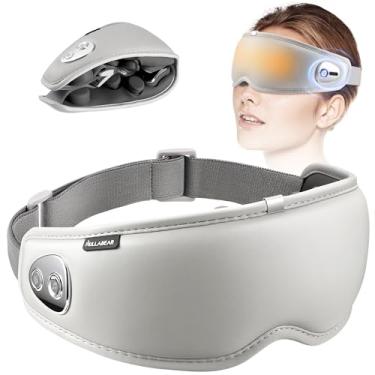 Imagem de Rullabear Massageador ocular com calor, 5 modos de massagem, música Bluetooth, macia, leve, dobrável e portátil, máscara de dormir à prova d'água IP65, presentes para cuidados com os olhos,