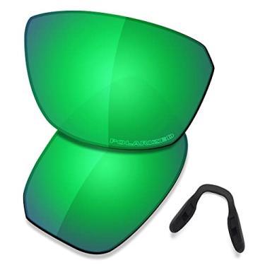 Imagem de SAUCER Lentes de reposição premium e protetores de nariz para óculos de sol Oakley Split Shot OO9416 de alta definição - Verde jade polarizado