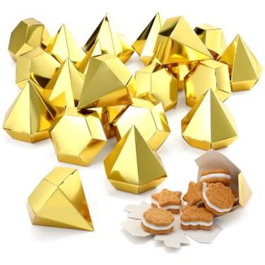 Imagem de Gilprop 24 caixas de doces de diamante para lembrancinhas de festa, mini porta-doces para moedas de chocolate, festa de casamento, festa de chá, caixa de presente brilhante para chá de panela,