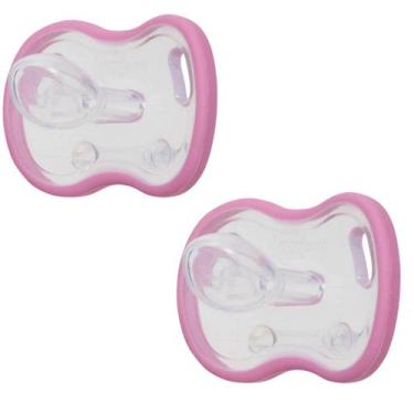 Imagem de Kit 2 Chupetas 100% Silicone Bico Ortodôntico Para Bebê Menino e Menin