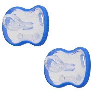 Imagem de Kit 2 Chupetas 100% Silicone Bico Ortodôntico Para Bebê Menino e Menin