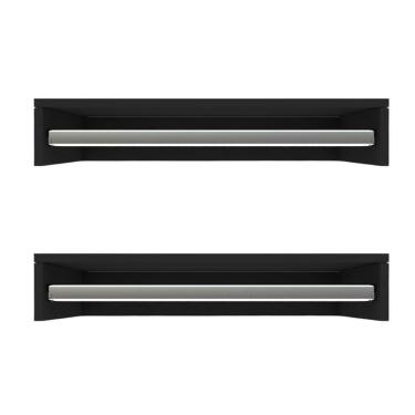 Imagem de Kit 2 Cabideiro De Parede Suspenso 80x25x11,5 Preto