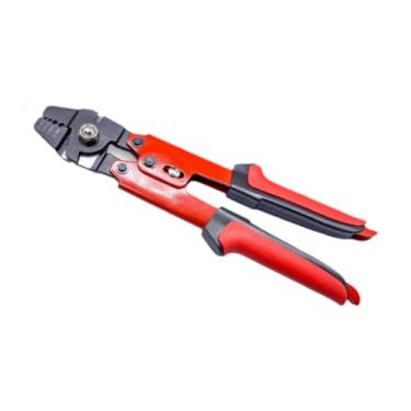 Imagem de SM SunniMix Alicate de crimpagem de pesca com alça ergonômica fácil de usar com cortador de arame de fivela de trava para pesca do mar, arame de aço de 0,1-2,2 mm