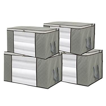 Imagem de Pacote com 4 sacos de armazenamento jumbo dobráveis organizador sob a cama