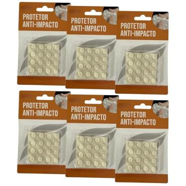 Imagem de 96 Gotas Silicone Adesivo Protetor Anti-Impacto Bolinha 12mm Vidro Móveis