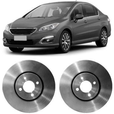 Imagem de Par Disco Freio Peugeot 408 1.6 2.0 2011 a 2018 Dianteiro Ventilado