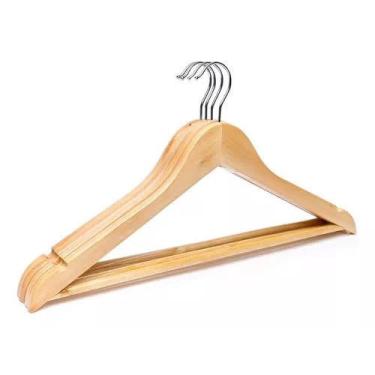 Imagem de Jg 3 cabides em madeira c/ acabamento em verniz 45CM wincy