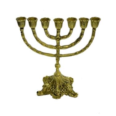 Imagem de Castiçal De Metal Dourado Ouro Para 07 Velas 30x26x15cm