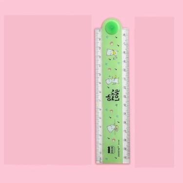 Imagem de Régua Plástica Estampada com Diversas Formas Geométricas -15cm a 30 centímetros (Verde)