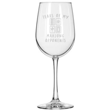Imagem de MIP Taça de vinho para presente de vinho tinto ou branco Tears Of My Mahjong Opponents Funny (haste de 473 ml de altura)