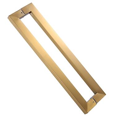 Imagem de Maçaneta de porta maçaneta moderna para porta de correr de celeiro, maçaneta de entrada em aço inoxidável para vidro de chuveiro, puxador de porta interior e exterior (cor: #1, tamanho: 43,8 cm longi