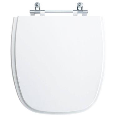 Imagem de Assento Sanitário Tampa De Vaso Branco Mdf Laqueado Fit Para Bacia Celite