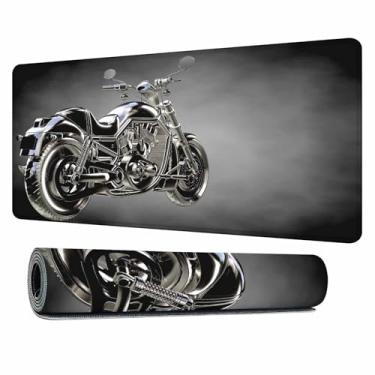 Imagem de Y YIHANGBEST Mouse pad preto para jogos de motocicleta, cruiser, motocicleta, grande, grande, para computador, casa, escritório, 90 x 40 cm