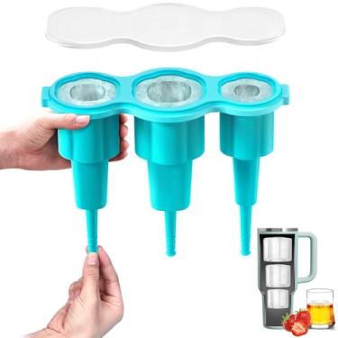 Imagem de Longzon Bandeja de gelo para copo Stanley de 850 a 1,134 g, molde de gelo, moldes de silicone para gelo, com tampa para coquetéis gelados, uísque, bebidas, café, máquina de gelo fácil de encher e
