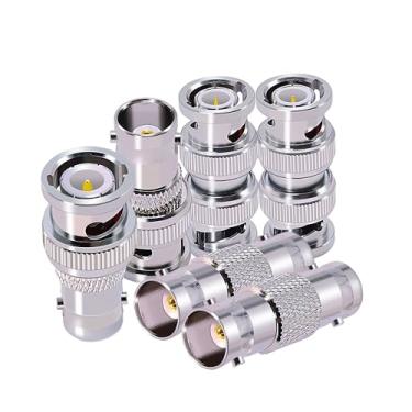 Imagem de CNARIO Kit adaptador BNC, conector BNC macho/fêmea para macho/fêmea cabo coaxial RF para câmera de segurança CCTV e rádio