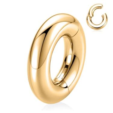 Imagem de GAGABODY Anéis de nariz Argola 316L Aço Cirúrgico 12G 10G 8G 6G 4G 2G 0G 00G Anel de Segmento de Joias de Septo Brincos de Piercing de Orelha para Lóbulo de Hélice de Conch de 10 mm a 16 mm Brincos