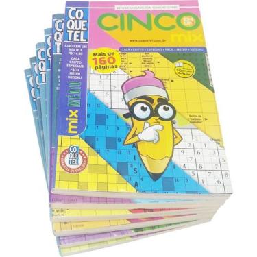 Imagem de Kit Livros De Passatempos Coquetel Cruzada Cripto Mix Médio