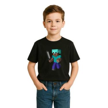 Imagem de Camiseta Infantil Masculina Estampada Minecraft Lançamento - Agil, Pre