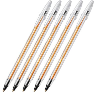 Imagem de BIC Cristal Caneta Fina 0,8mm Preta KIT COM 5