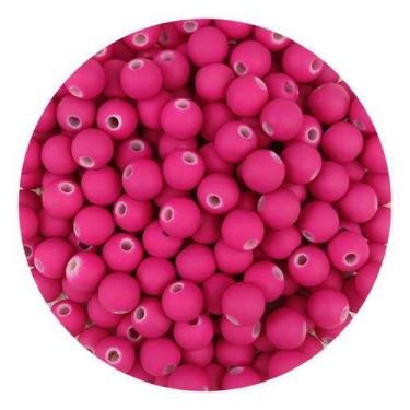 Imagem de Miçanga Emborrachada 8mm 200un p/ Montar Pulseira Infantil Terço Brinc