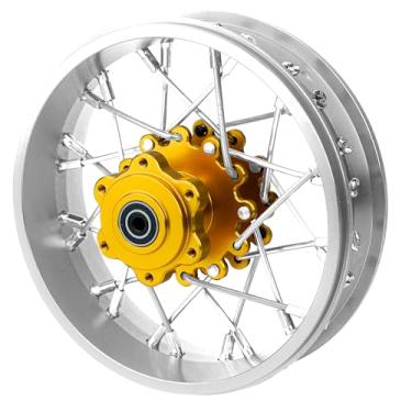 Imagem de BeaxTurbo Racing Upgrade Parts CNC Aluminum Rear Spoke Wheel for Losi Promoto MX 1/4 Silver Ring LOS46003 (Silver-Gold)