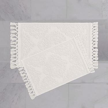 Imagem de Jean Pierre Conjunto de tapetes de banheiro de 2 peças com franjas de algodão New York Ricardo, 43 x 61 cm