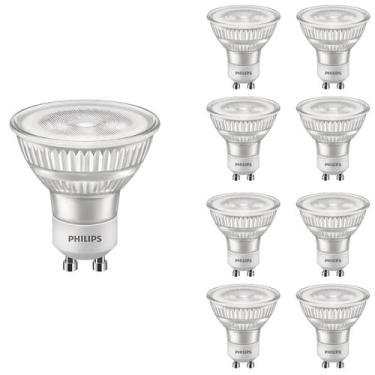 Imagem de 9 Lâmpadas Led Bivolt 4.8w Philips Dicroica Luz Quente Gu10
