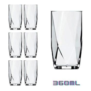 Imagem de Kit 6 Copos Topázio 360ml Vidro Água Suco Nadir Figueiredo - NADIR FIG