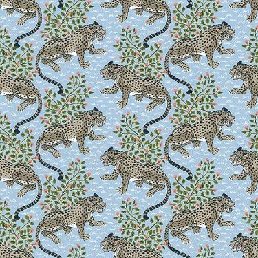 Imagem de PrintFresh Papel de parede Bagheera azul claro para descascar e colar