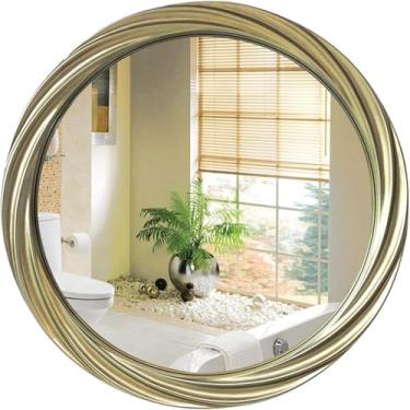 Imagem de Espelho Redondo De 80 Cm / 32ih, Espelho De Vaidade De Círculo Grande, Espelho De Parede Decorativo Para Banheiro, Quarto, Sala De Estar, Entrada, Antique Silver