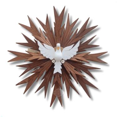 Imagem de Divino Espirito Santo Triplo Em Madeira Sudeste Rústico