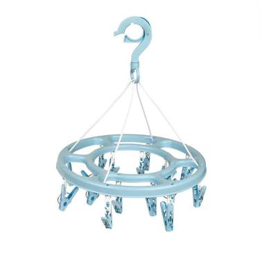 Imagem de Mini Varal Redondo 16 Prendedores - Mor Azul Claro