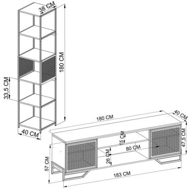 Imagem de Rack 180 Cm 2 Pt Estante Prateleira Industrial 27x23 Preto Pp Preto