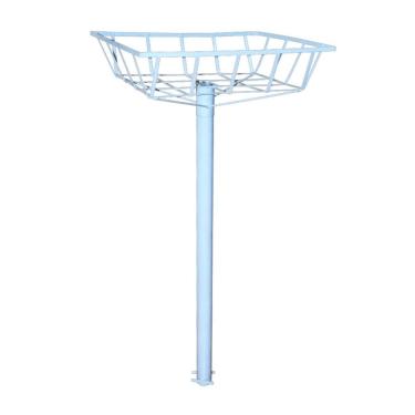 Imagem de Lixeira De Rua Calçada Parque Cesto Raso Branca 112x60x45cm