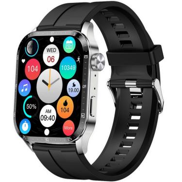 Imagem de Relógio Inteligente Chamada Bluetooth Pulseira De Fitness Ip68 Prata