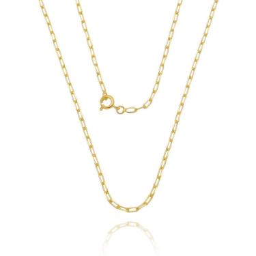 Imagem de Colar Corrente Elo Cadeado Banhado A Ouro 18k - 70cm