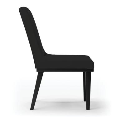 Imagem de Cadeira Sala De Jantar Base Madeira Preto Sofia Veludo D03 - D'rossi Cor Preto